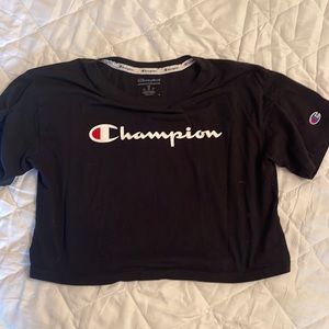 Black champion crop t shirt